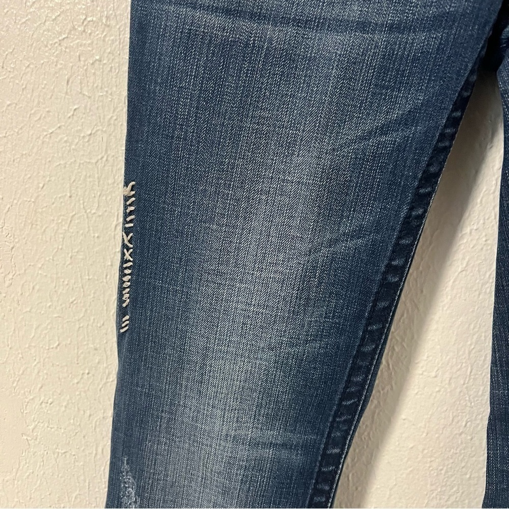 Rock Revival Jen Boot Jeans Sz 29 Faux Leather Embroidered Back Flap Pockets Euc — image 5 of 8